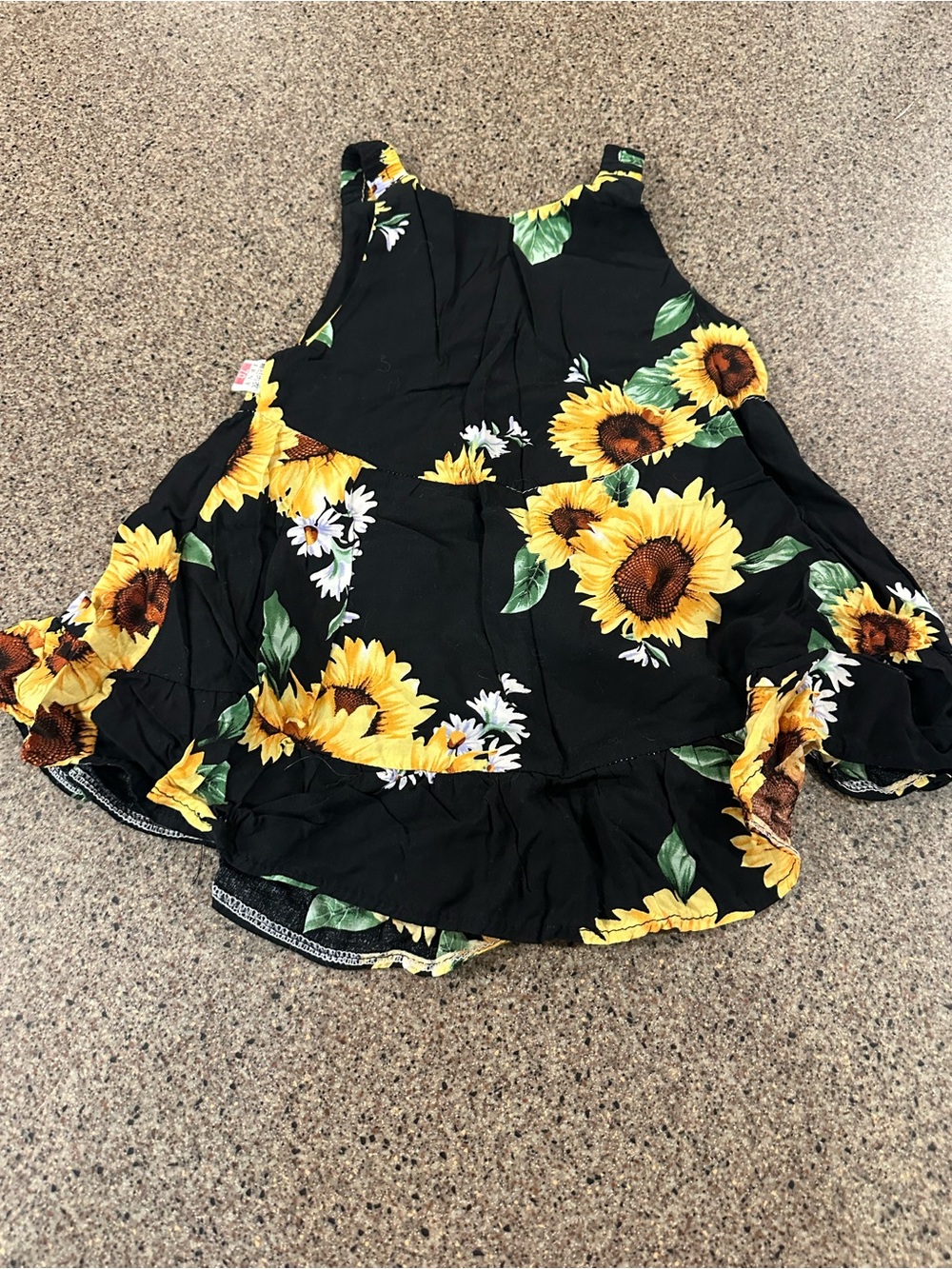 Black Sunflower Print Sundress - Picture 3 of 4